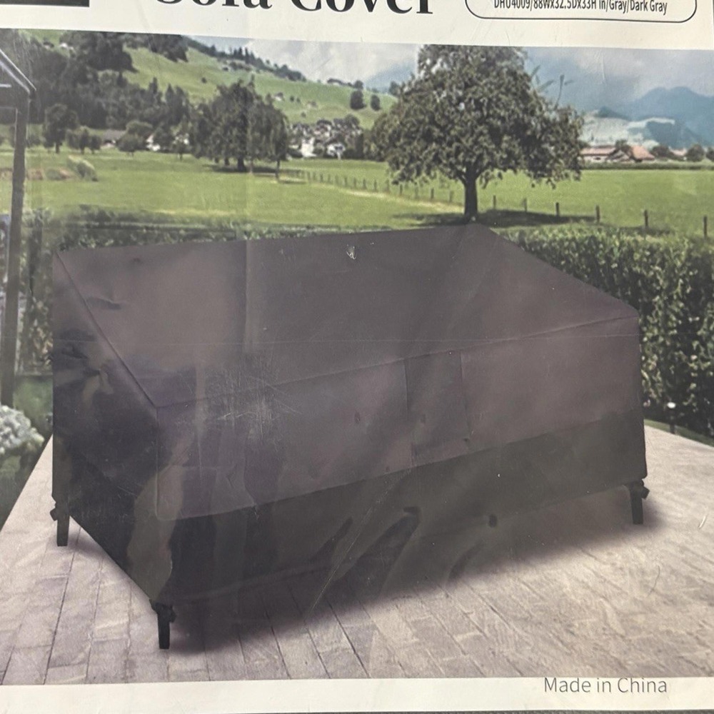 Easy-Going Outdoor Couch Cover, Heavy Duty 88Wx32.5Dx33H, Gray/Dark Gray - Picture 4 of 9